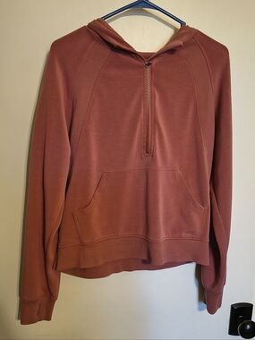 Brick Red Half Zip Hoodie